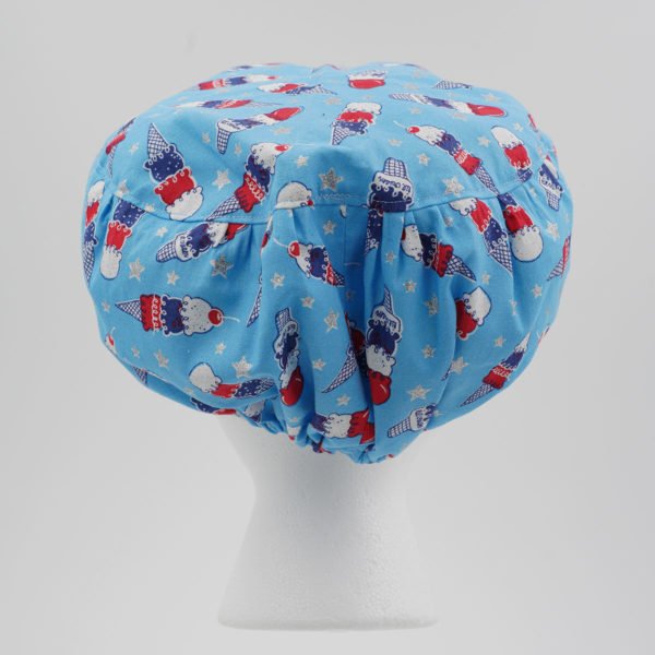 Patriotic Scrub Cap - Red, White and Blue Ice Cream Cones - Back