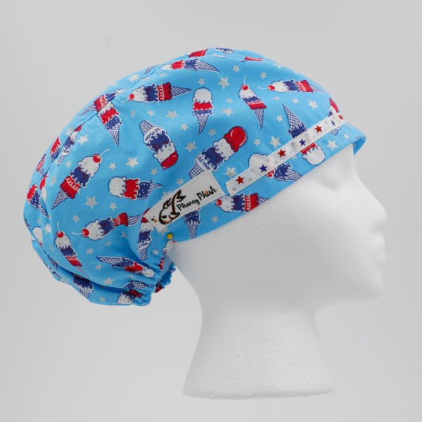 Patriotic Scrub Cap - Red, White and Blue Ice Cream Cones - Right