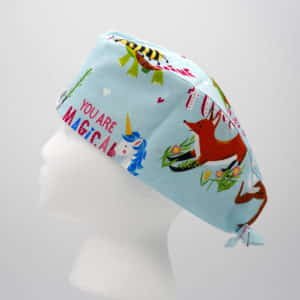 Men's Valentines Animal Hero Scrub Cap - Pattern B - Left