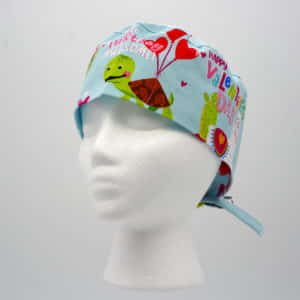 Men's Valentines Animal Hero Scrub Cap - Pattern C - Left