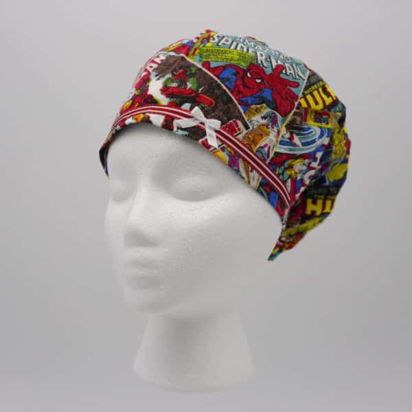 Super Hero Print Scrub Cap - Left