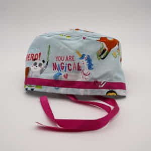 Valentines Hero Animal - Ribbon Tie Scrub Cap