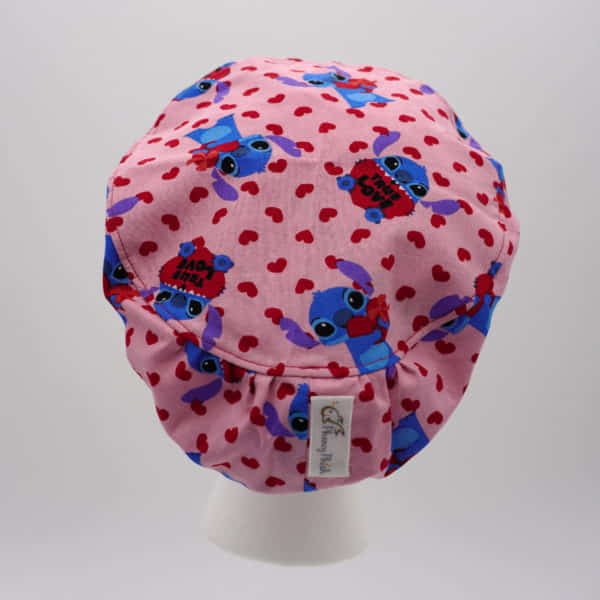 Valentines Stitch Character Scrub Cap - Back