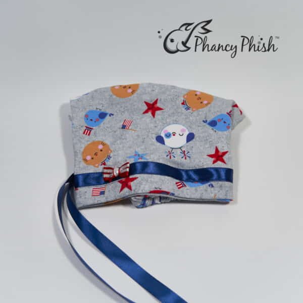 Baby Animal Faces - Knit Ribbon Tie Scrub Cap